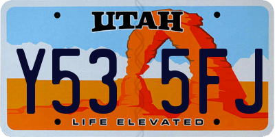 UT license plate Y535FJ