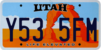 UT license plate Y535FM