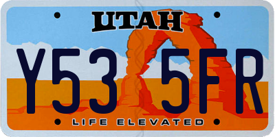 UT license plate Y535FR
