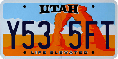 UT license plate Y535FT