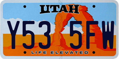UT license plate Y535FW