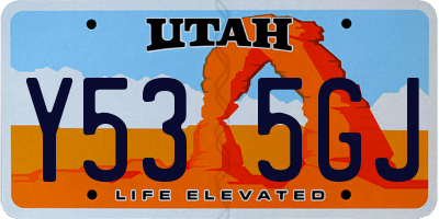 UT license plate Y535GJ