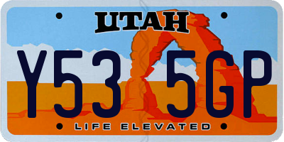 UT license plate Y535GP