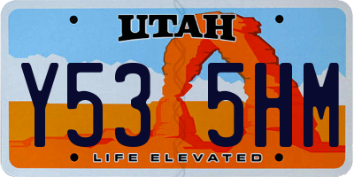 UT license plate Y535HM