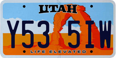 UT license plate Y535IW