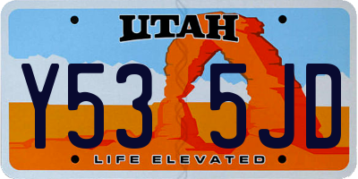 UT license plate Y535JD