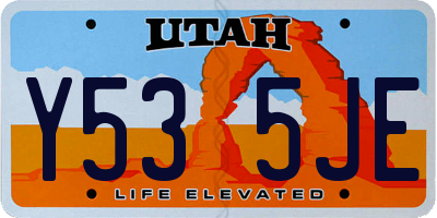 UT license plate Y535JE
