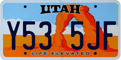 UT license plate Y535JF
