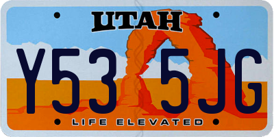 UT license plate Y535JG