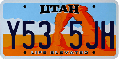 UT license plate Y535JH