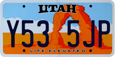 UT license plate Y535JP