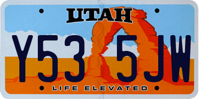 UT license plate Y535JW