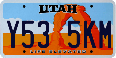 UT license plate Y535KM