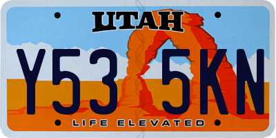 UT license plate Y535KN