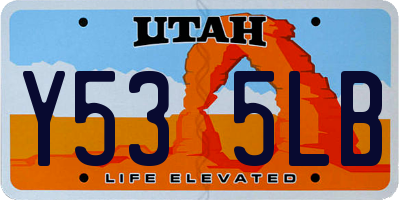 UT license plate Y535LB