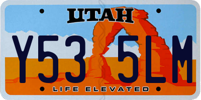 UT license plate Y535LM