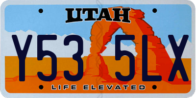 UT license plate Y535LX