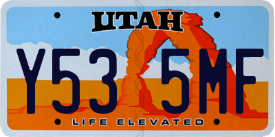 UT license plate Y535MF