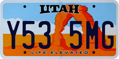 UT license plate Y535MG