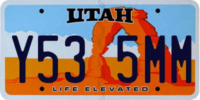 UT license plate Y535MM