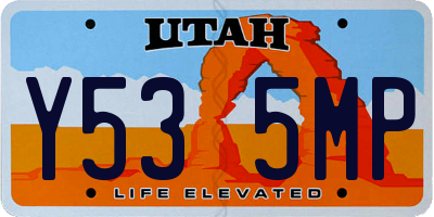 UT license plate Y535MP