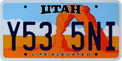 UT license plate Y535NI