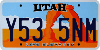 UT license plate Y535NM