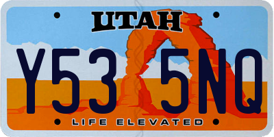 UT license plate Y535NQ