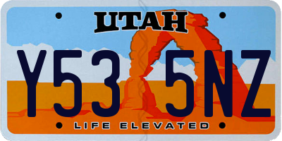 UT license plate Y535NZ