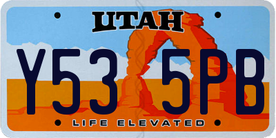 UT license plate Y535PB