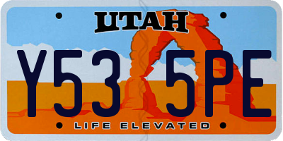 UT license plate Y535PE