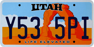 UT license plate Y535PI