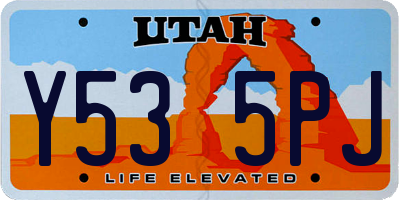 UT license plate Y535PJ