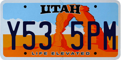 UT license plate Y535PM