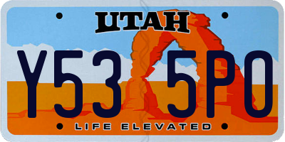 UT license plate Y535PO