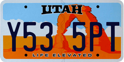 UT license plate Y535PT