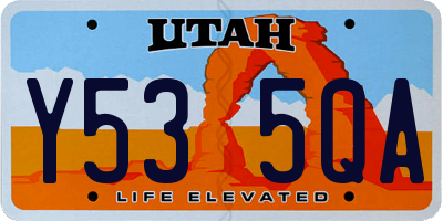 UT license plate Y535QA