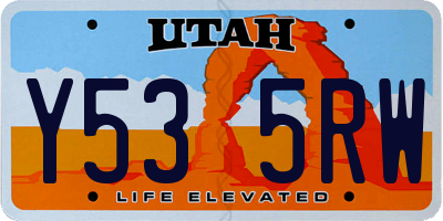 UT license plate Y535RW
