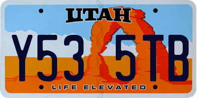 UT license plate Y535TB