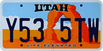 UT license plate Y535TW