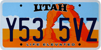 UT license plate Y535VZ