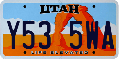 UT license plate Y535WA