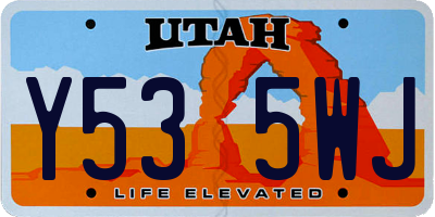 UT license plate Y535WJ