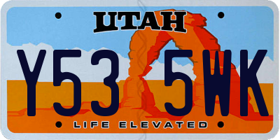UT license plate Y535WK