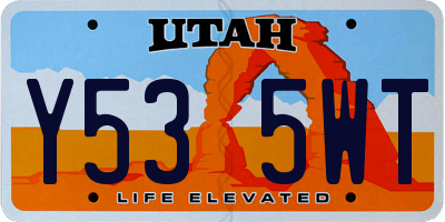 UT license plate Y535WT