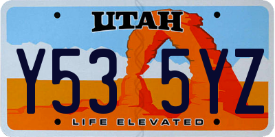 UT license plate Y535YZ