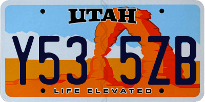 UT license plate Y535ZB