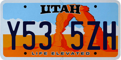 UT license plate Y535ZH