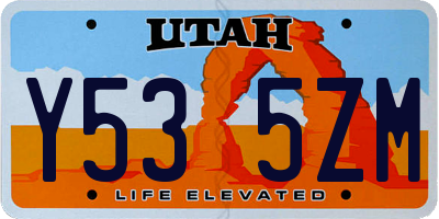 UT license plate Y535ZM
