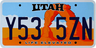 UT license plate Y535ZN